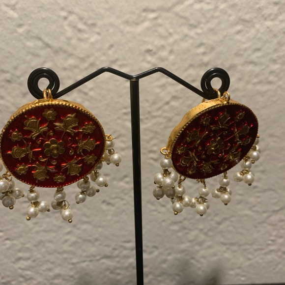 Meena work earring - Picture 5 of 7